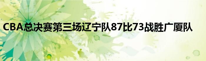 CBA總決賽第三場(chǎng)遼寧隊(duì)87比73戰(zhàn)勝?gòu)V廈隊(duì)