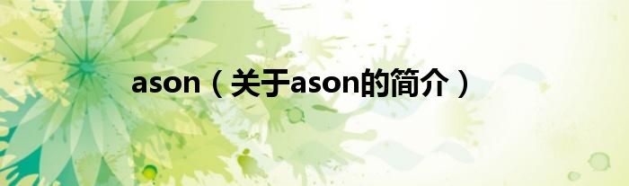 ason（關(guān)于ason的簡(jiǎn)介）