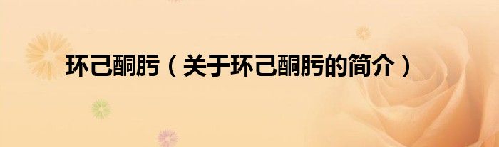 環(huán)己酮肟（關(guān)于環(huán)己酮肟的簡(jiǎn)介）