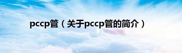 pccp管（關(guān)于pccp管的簡介）