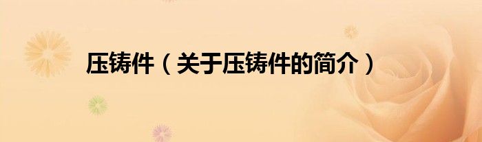 壓鑄件（關(guān)于壓鑄件的簡(jiǎn)介）