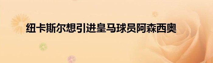 紐卡斯?fàn)栂胍M皇馬球員阿森西奧