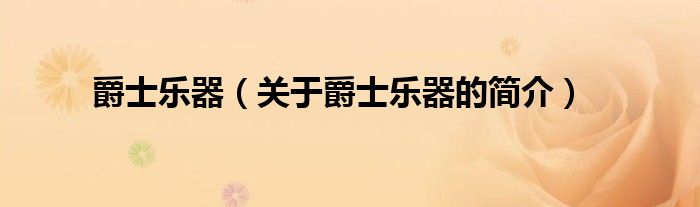 爵士樂(lè)器（關(guān)于爵士樂(lè)器的簡(jiǎn)介）