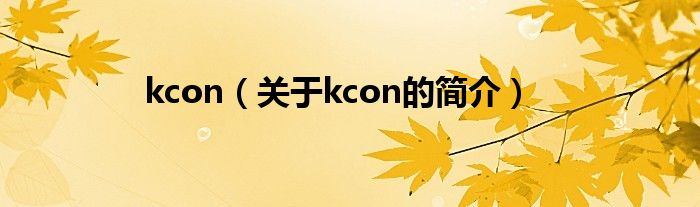 kcon（關于kcon的簡介）