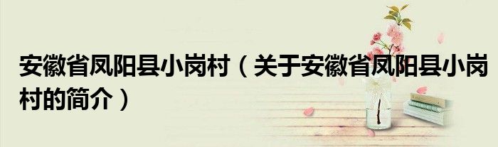 安徽省鳳陽縣小崗村（關于安徽省鳳陽縣小崗村的簡介）