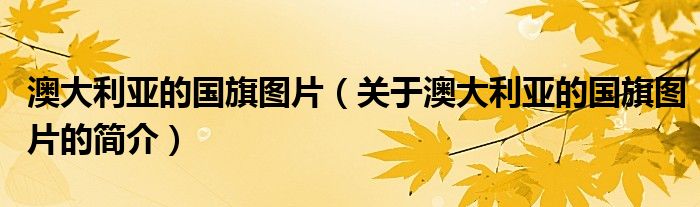 澳大利亞的國(guó)旗圖片（關(guān)于澳大利亞的國(guó)旗圖片的簡(jiǎn)介）