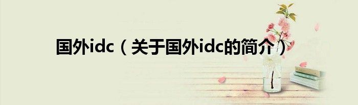 國(guó)外idc（關(guān)于國(guó)外idc的簡(jiǎn)介）