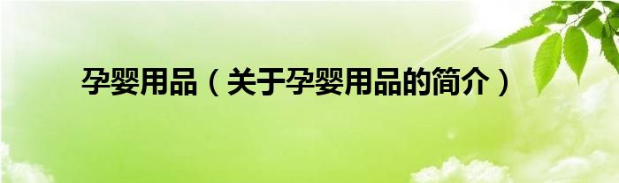 孕嬰用品（關(guān)于孕嬰用品的簡(jiǎn)介）