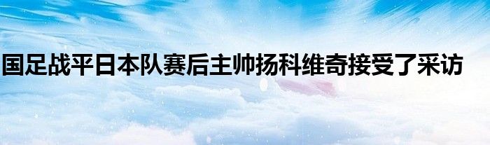 國足戰(zhàn)平日本隊賽后主帥揚(yáng)科維奇接受了采訪