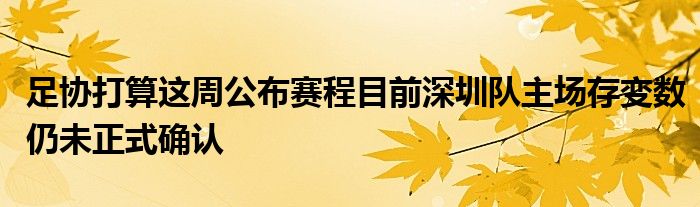 足協(xié)打算這周公布賽程目前深圳隊主場存變數(shù)仍未正式確認