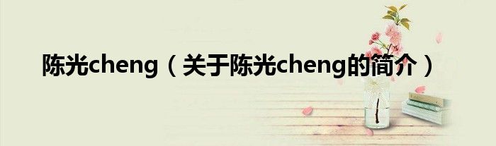 陳光cheng（關于陳光cheng的簡介）