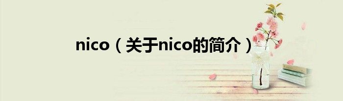 nico（關(guān)于nico的簡介）