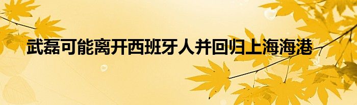 武磊可能離開(kāi)西班牙人并回歸上海海港