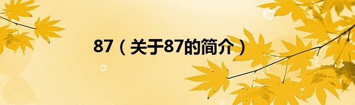 87（關(guān)于87的簡介）