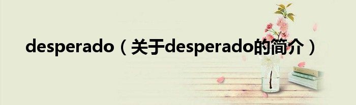 desperado（關(guān)于desperado的簡(jiǎn)介）