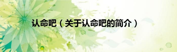 認(rèn)命吧（關(guān)于認(rèn)命吧的簡(jiǎn)介）