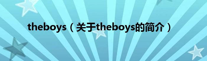 theboys（關(guān)于theboys的簡介）