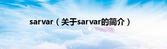 sarvar（關(guān)于sarvar的簡介）