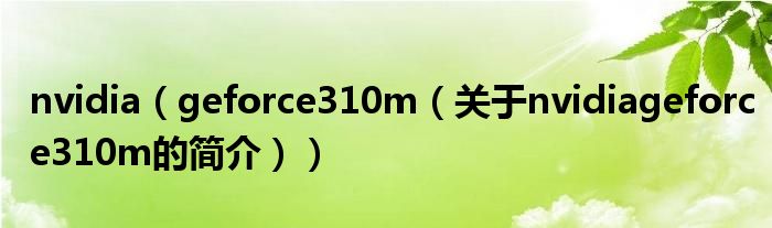 nvidia（geforce310m（關(guān)于nvidiageforce310m的簡(jiǎn)介））