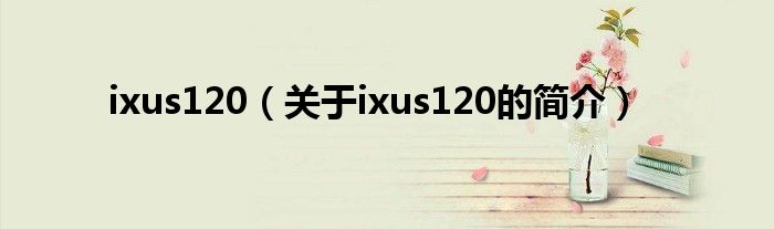 ixus120（關(guān)于ixus120的簡(jiǎn)介）