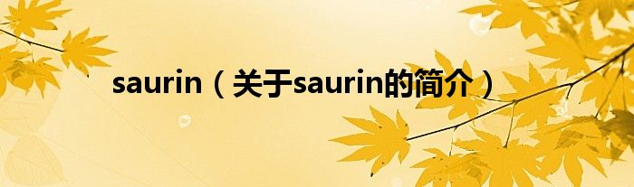 saurin（關(guān)于saurin的簡介）