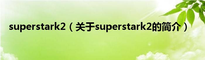 superstark2（關(guān)于superstark2的簡介）