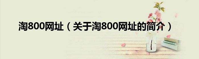 淘800網(wǎng)址（關(guān)于淘800網(wǎng)址的簡(jiǎn)介）