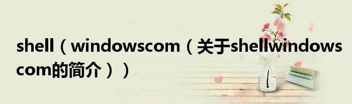 shell（windowscom（關(guān)于shellwindowscom的簡介））