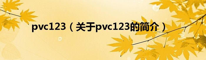 pvc123（關(guān)于pvc123的簡(jiǎn)介）