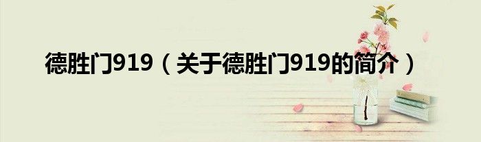 德勝門919（關(guān)于德勝門919的簡介）