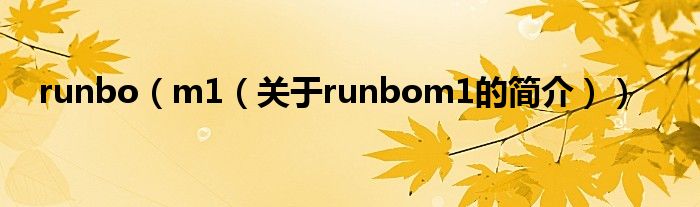 runbo（m1（關(guān)于runbom1的簡介））