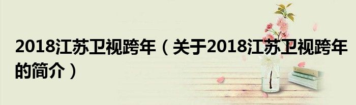 2018江蘇衛(wèi)視跨年（關(guān)于2018江蘇衛(wèi)視跨年的簡(jiǎn)介）