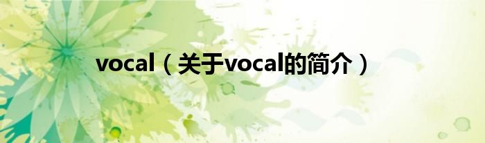 vocal（關于vocal的簡介）