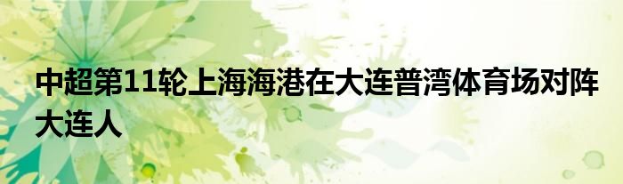 中超第11輪上海海港在大連普灣體育場(chǎng)對(duì)陣大連人