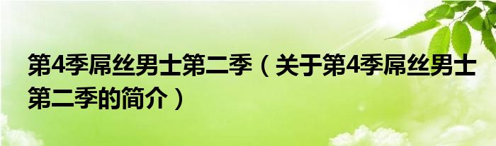 第4季屌絲男士第二季（關(guān)于第4季屌絲男士第二季的簡(jiǎn)介）