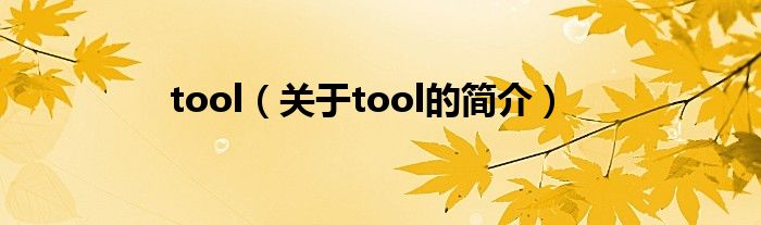 tool（關(guān)于tool的簡介）