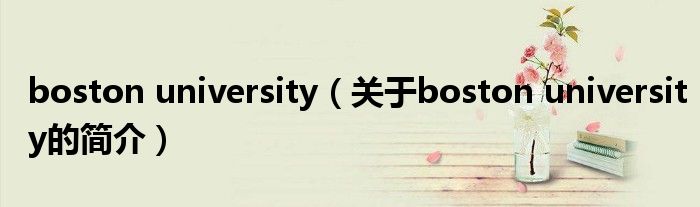 boston university（關于boston university的簡介）