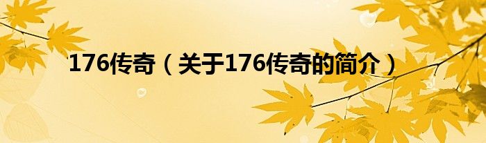 176傳奇（關(guān)于176傳奇的簡介）