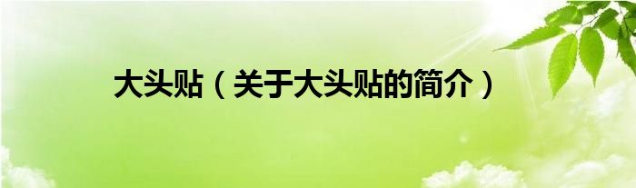 大頭貼（關(guān)于大頭貼的簡(jiǎn)介）