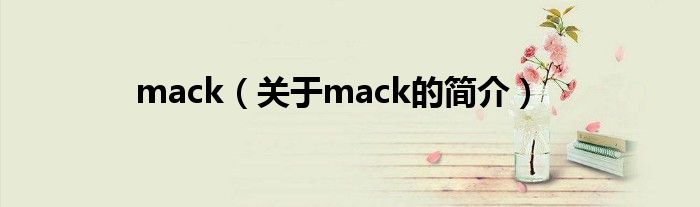 mack（關(guān)于mack的簡(jiǎn)介）