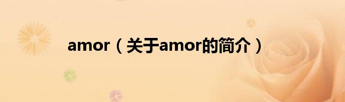 amor（關于amor的簡介）