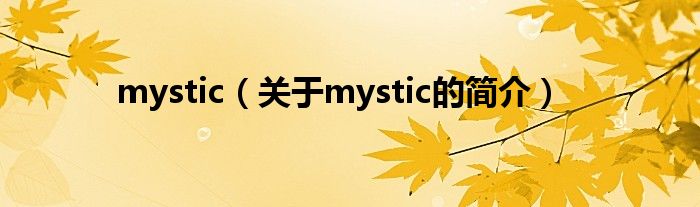 mystic（關于mystic的簡介）