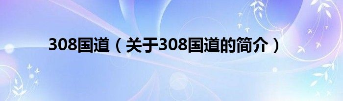 308國道（關于308國道的簡介）