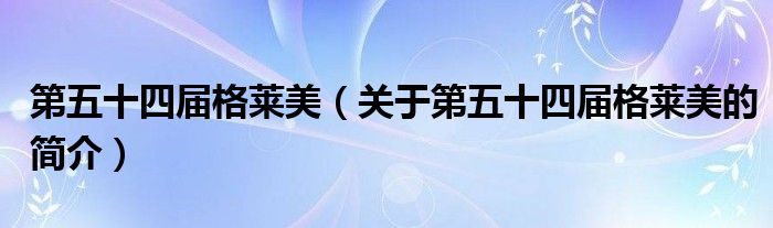 第五十四屆格萊美（關(guān)于第五十四屆格萊美的簡(jiǎn)介）