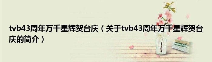 tvb43周年萬千星輝賀臺慶（關于tvb43周年萬千星輝賀臺慶的簡介）