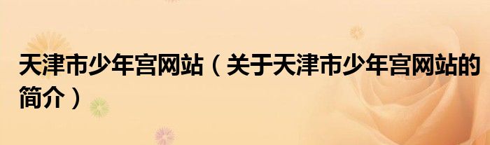 天津市少年宮網(wǎng)站（關(guān)于天津市少年宮網(wǎng)站的簡(jiǎn)介）