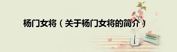 楊門(mén)女將（關(guān)于楊門(mén)女將的簡(jiǎn)介）