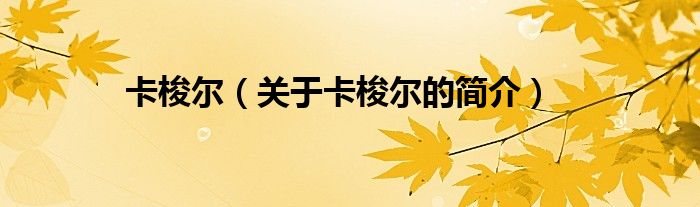 卡梭爾（關(guān)于卡梭爾的簡(jiǎn)介）