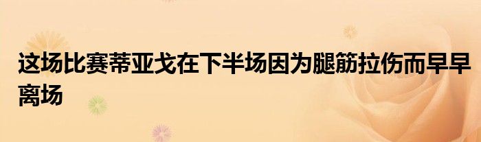 這場比賽蒂亞戈在下半場因?yàn)橥冉罾瓊缭珉x場