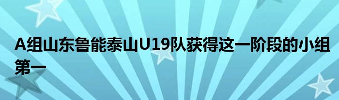 A組山東魯能泰山U19隊(duì)獲得這一階段的小組第一